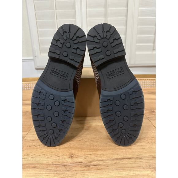 Stacy Adams Oswyn Wingtip Lace Boots Brown Multi Leather Textile Size 10 NWOB - Picture 11 of 12